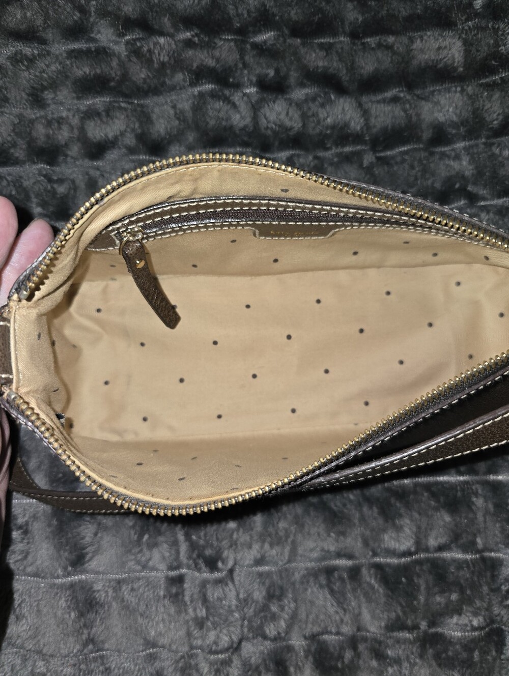 Kate Spade Vintage Brown Pebbled Leather Baguette Shoulder Bag. EUC - Picture 12 of 14